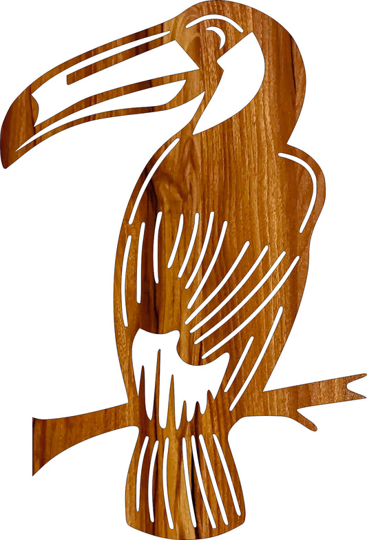 Bird on Branch Wooden Wall Art