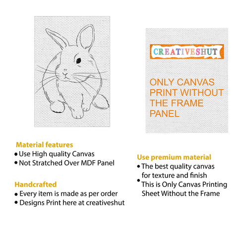 Canvas and MDF Rabbit Pre-Marked Framed Base for Painting