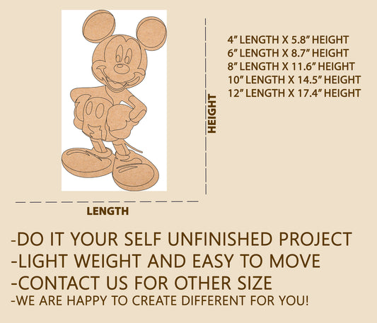 MDF Micky Mouse Design Pre-Marked
