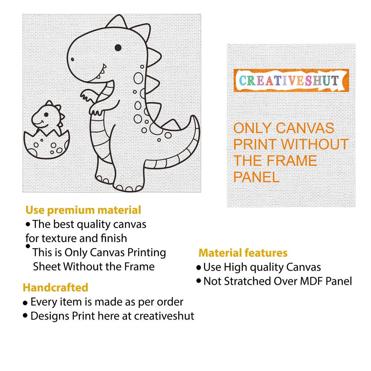 Canvas And Mdf Dinosaur  Diy Framed Base For Painting