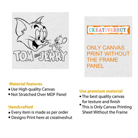 Tom & Jerry Cartoon Canvas DIY Framed Base