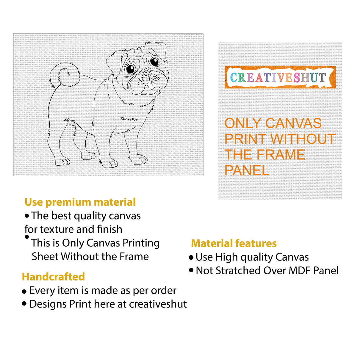 Canvas And Mdf  Dog Diy Framed Base For Painting