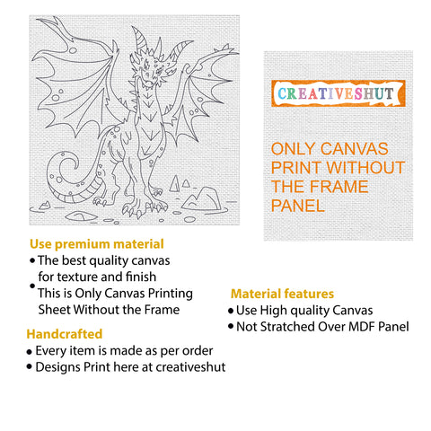 Canvas and MDF  Dragon DIY Framed Base for Painting