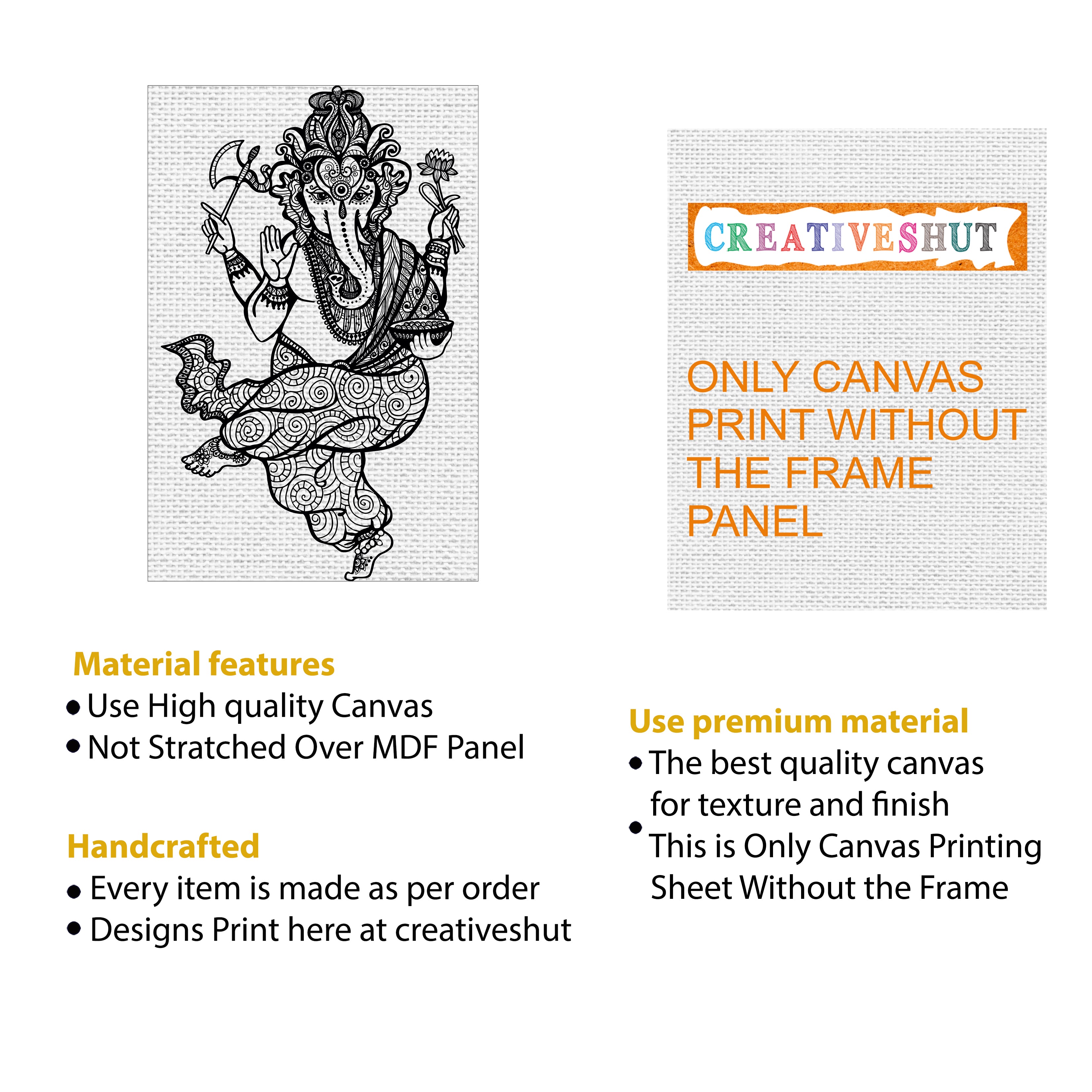 Ganeshji Canvas DIY Framed