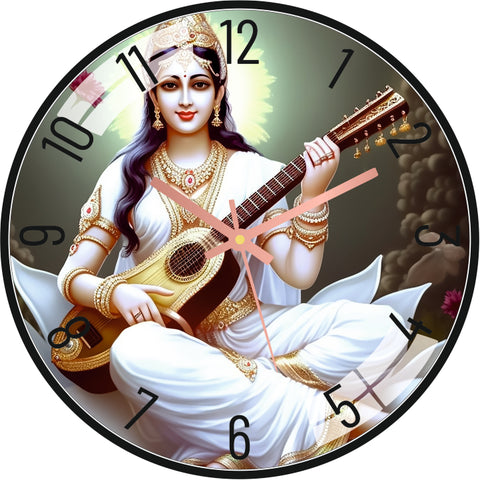 Goddess Sarasvati Wall Clock