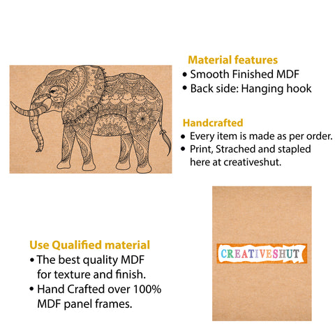 Canvas and MDF Elephant DIY Framed Base for Painting