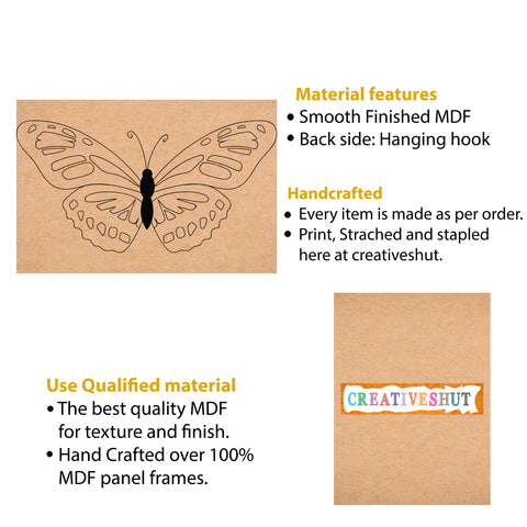 Canvas and MDF Butterfly Pre-Marked Framed Base for Painting
