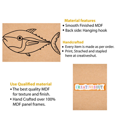 Canvas And Mdf Fish Pre-marked Framed Base For Painting