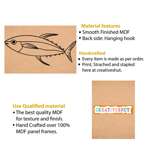 Canvas And Mdf Fish Pre-marked Framed Base For Painting