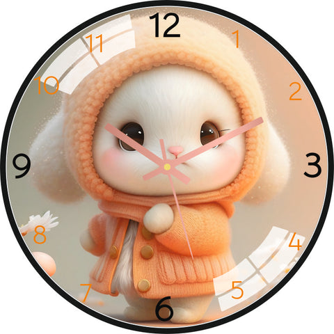 Winter Bunny Wall Clock