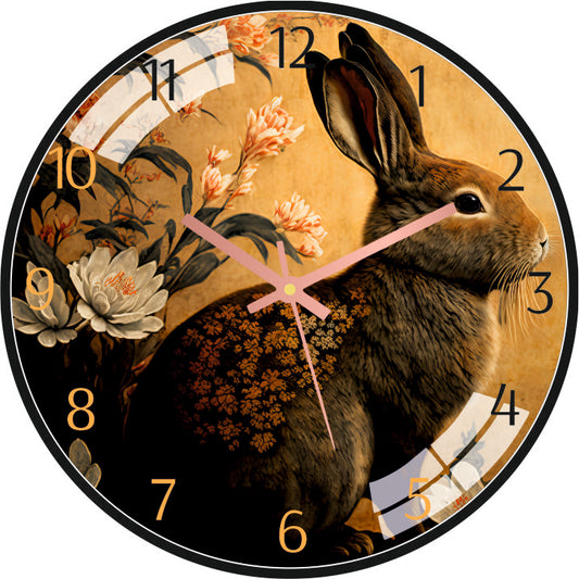 Painting Rabbit Wall Clock