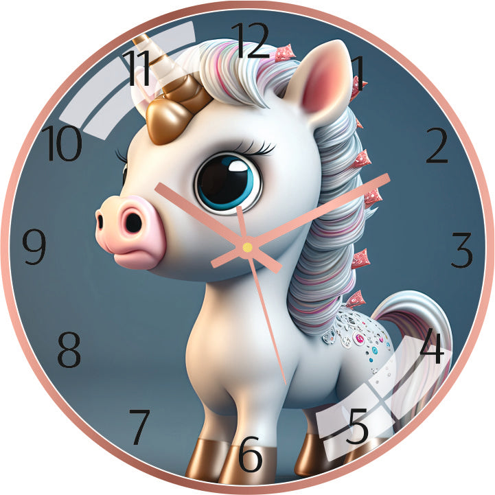 Cute Cartoon Unicorn Wall Clock