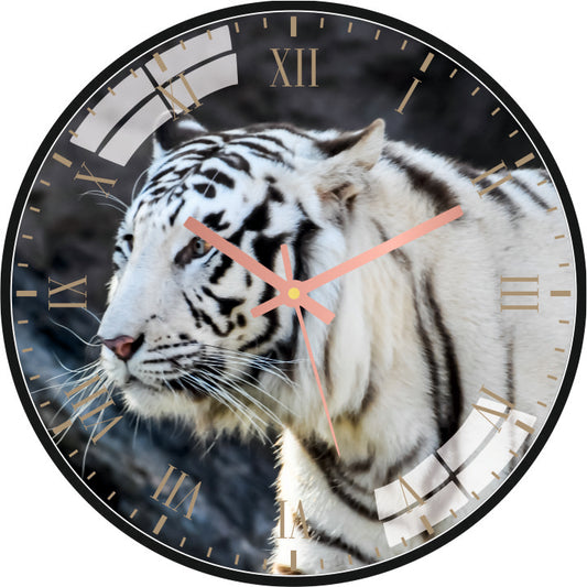 White Tiger Wall Clock