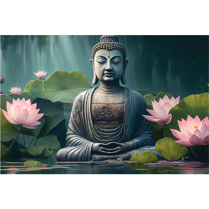 God Buddha Photo Print Canvas Framed