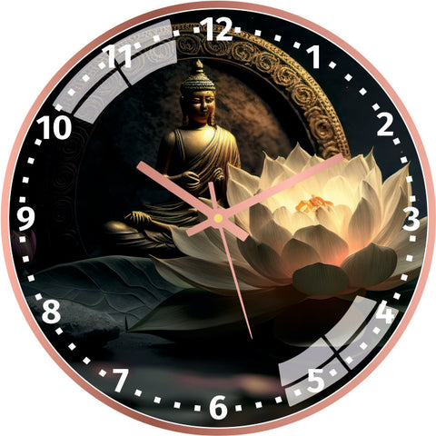 Lotus Buddha Wall Clock