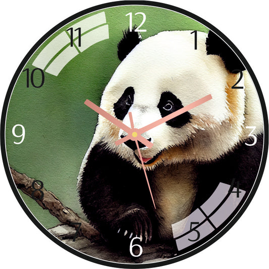 Watercolor Panda Wall Clock