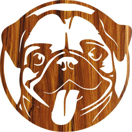 Pug Face Wooden Wall Decor