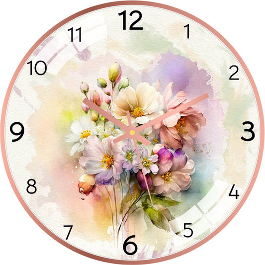 Painting Flower Wall Clock