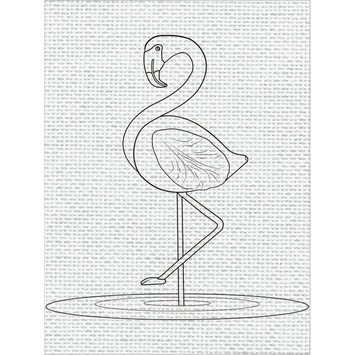 Flamingo Bird Canvas DIY Framed