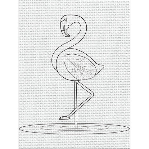 Flamingo Bird Canvas DIY Framed