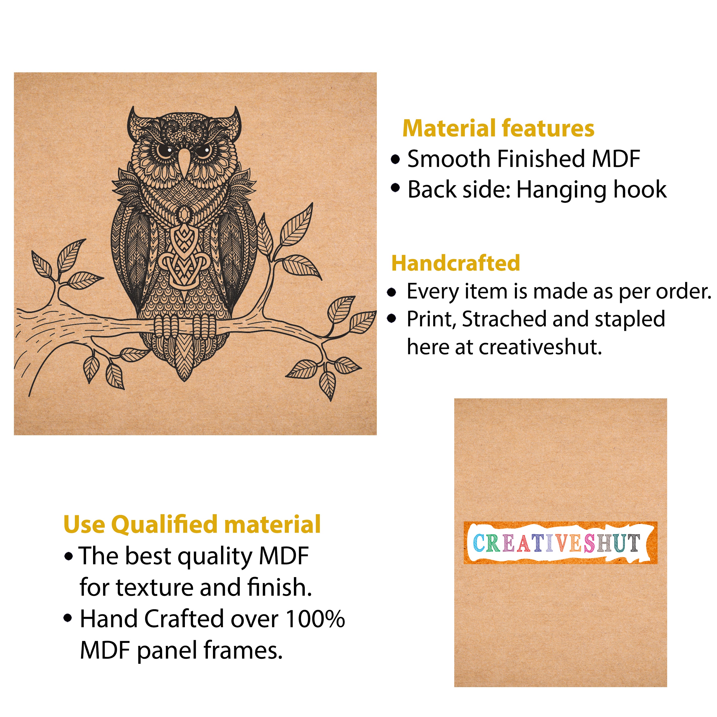 Owl DIY Frame Canvas Base