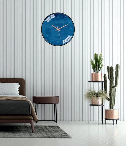 Blue Texture Wall Clock
