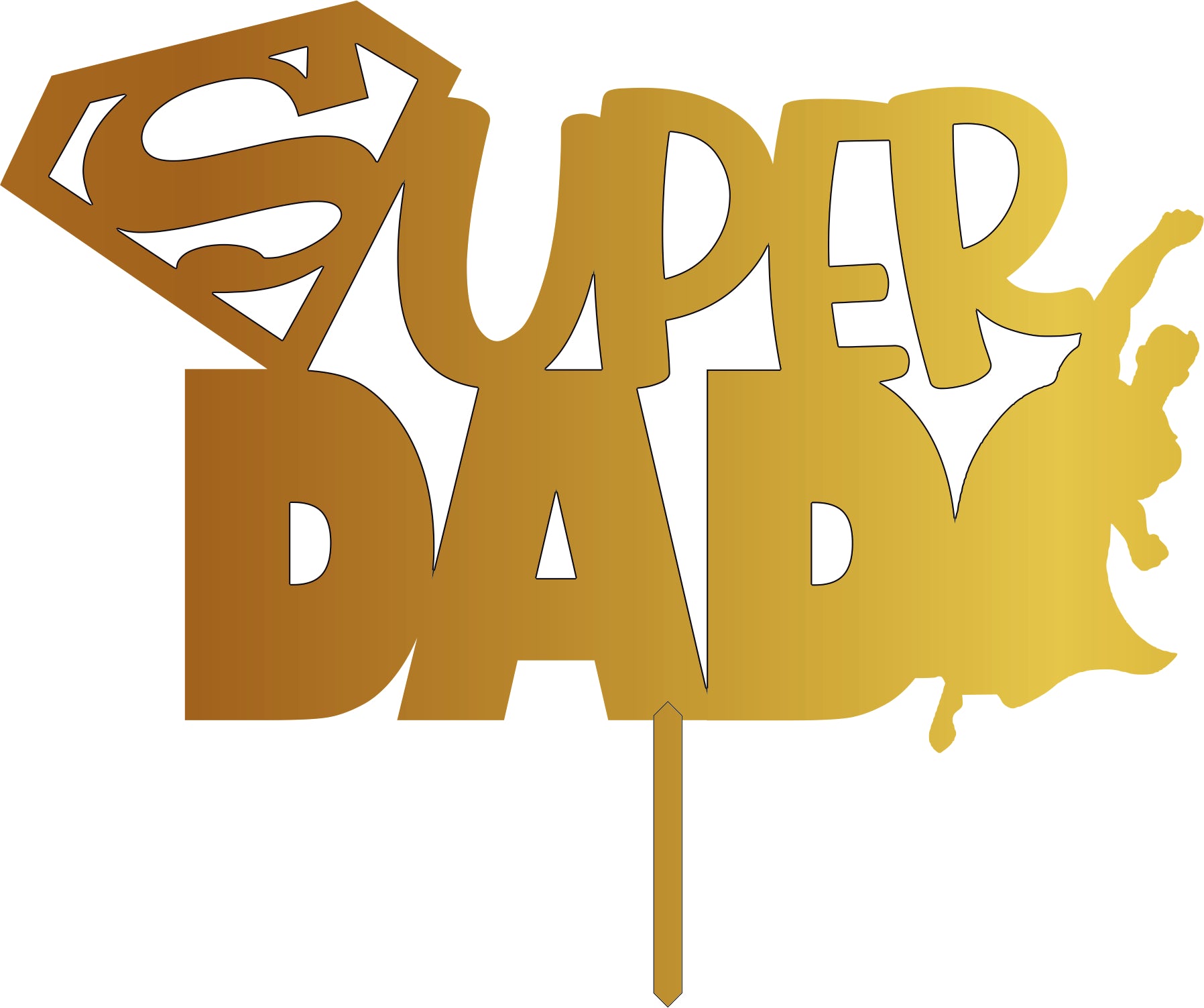 Super Dad MDF and Acrylic Cake Topper
