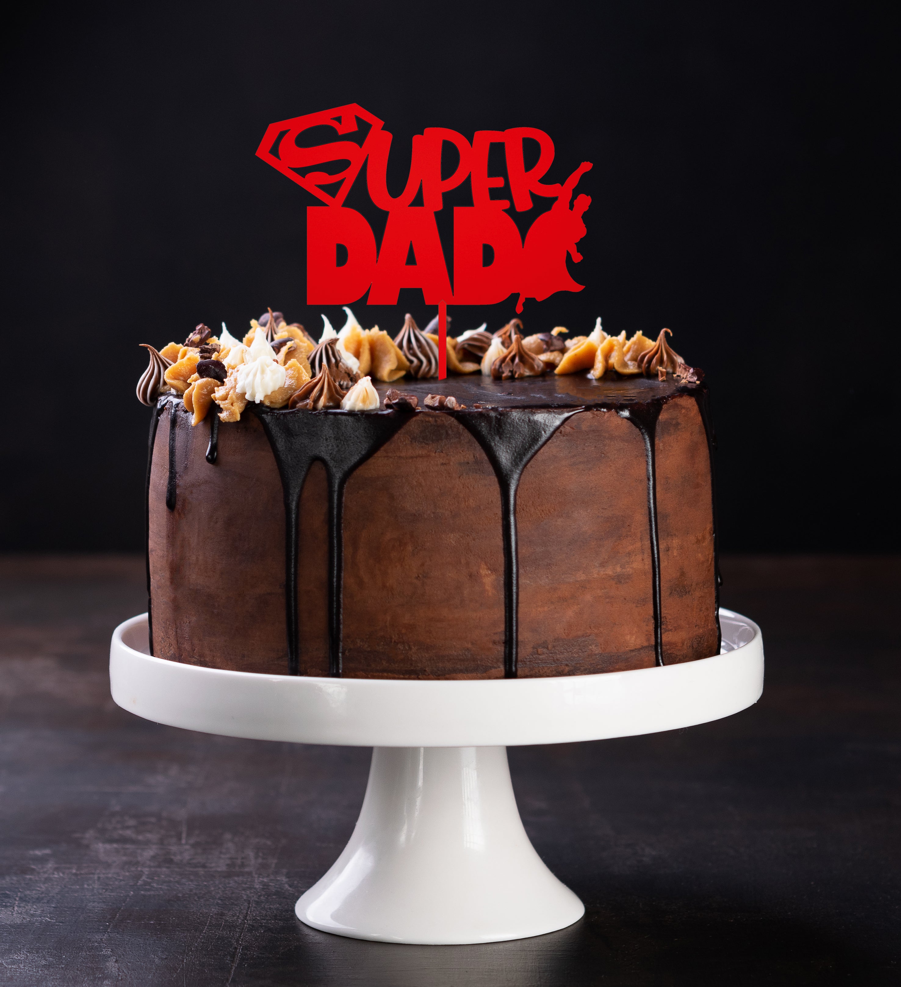 Super Dad MDF and Acrylic Cake Topper