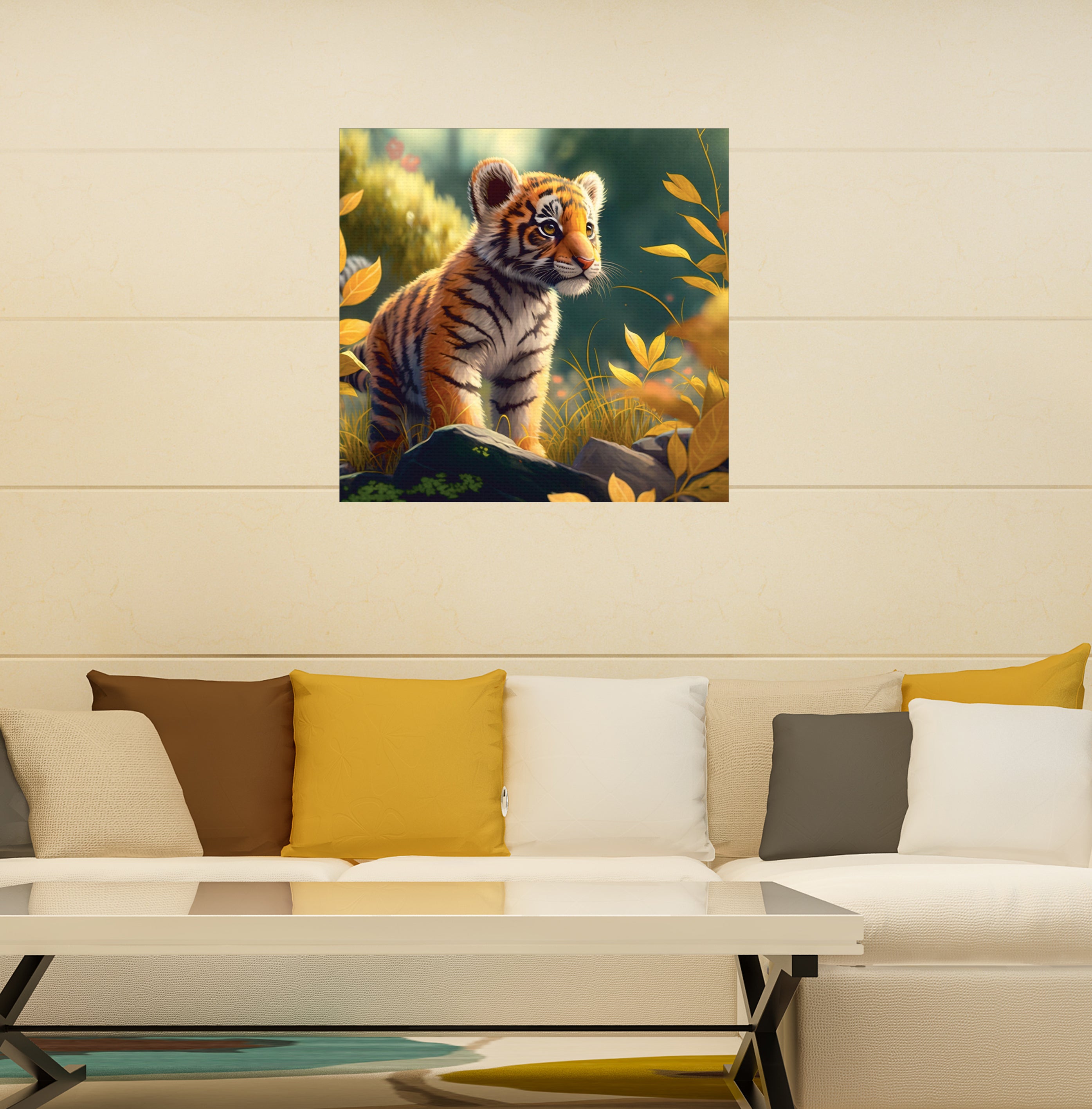 Animal Art Tiger Kid Canvas Photo Frame