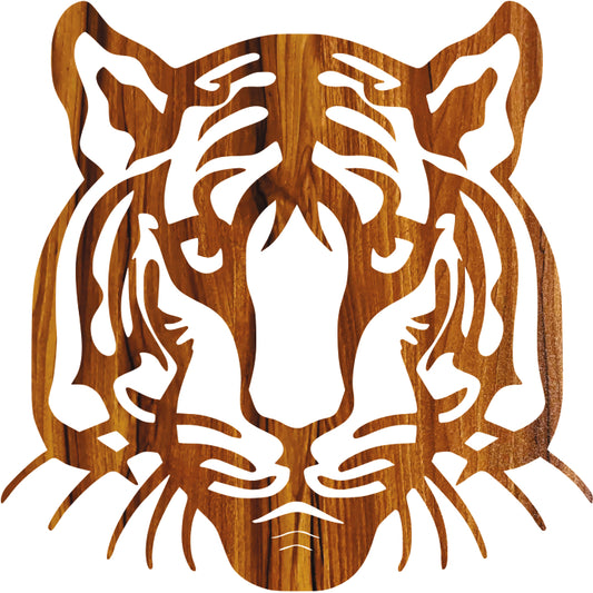 Tiger Face Wooden Wall Decor