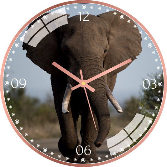 African Elephant Wall Clock