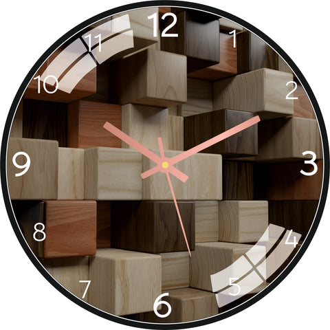 Geometric Wood Wall Clock