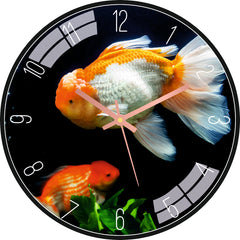 Two Gold Fish Wall Clock