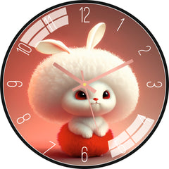 Cute White Bunny Wall Clock