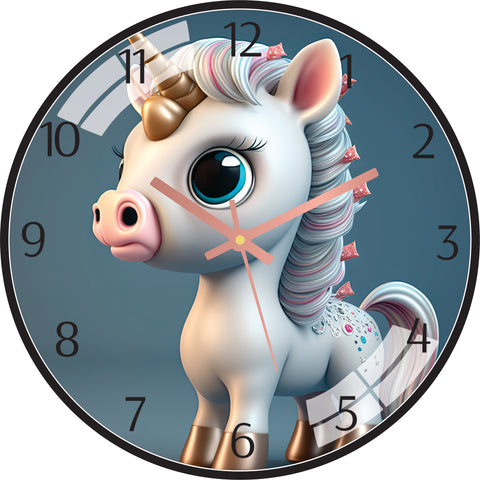 Cute Cartoon Unicorn Wall Clock