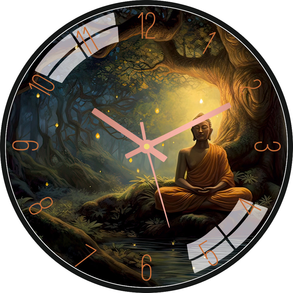 Sunset Buddha Wall Clock