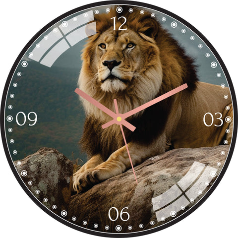 African Lion Wall Clock