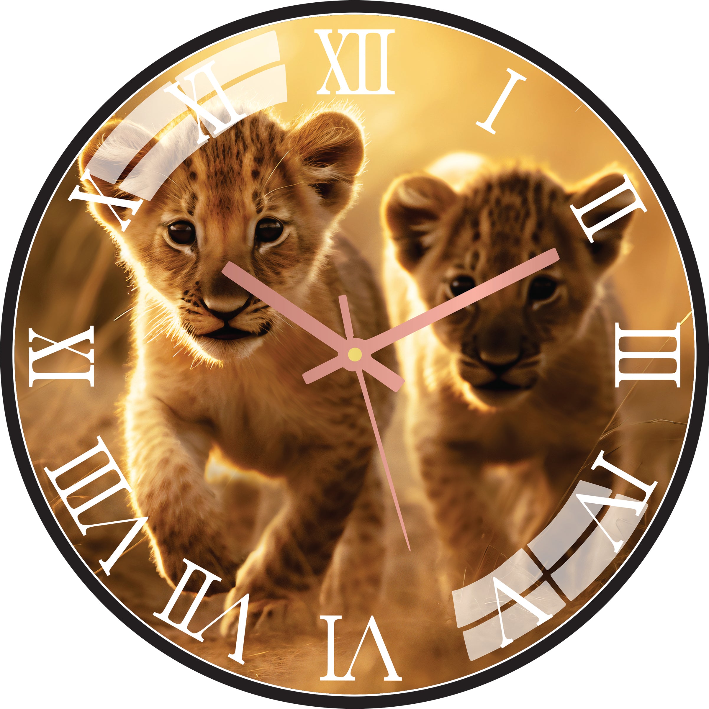 Lion Cubs Wall Clock