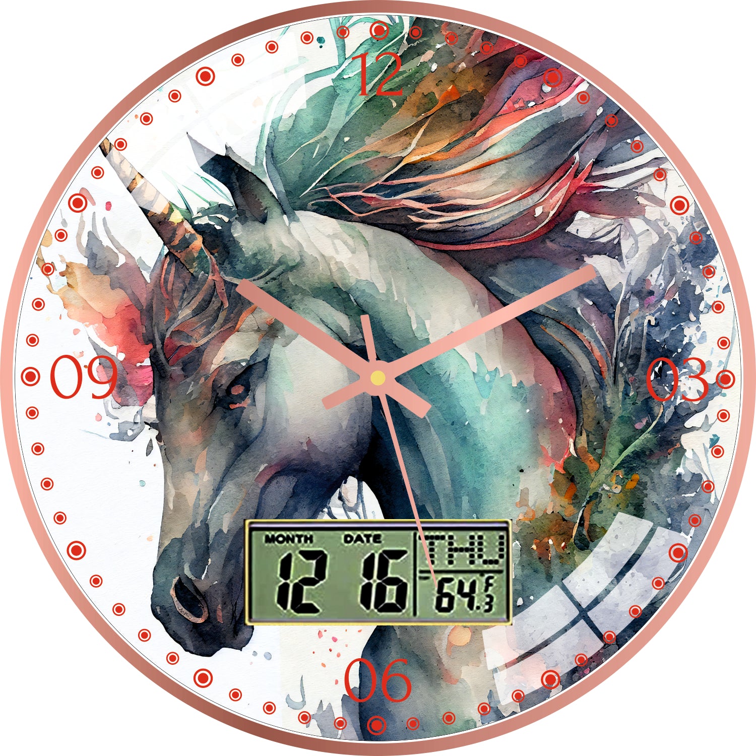 Painting Unicorn Wall Clock
