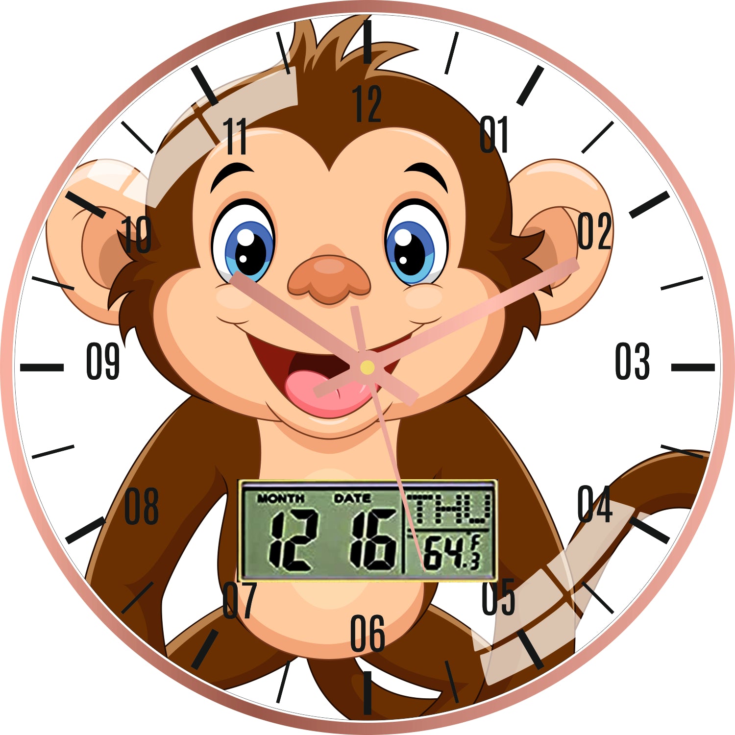 Monkey Cartoon Wall Clock