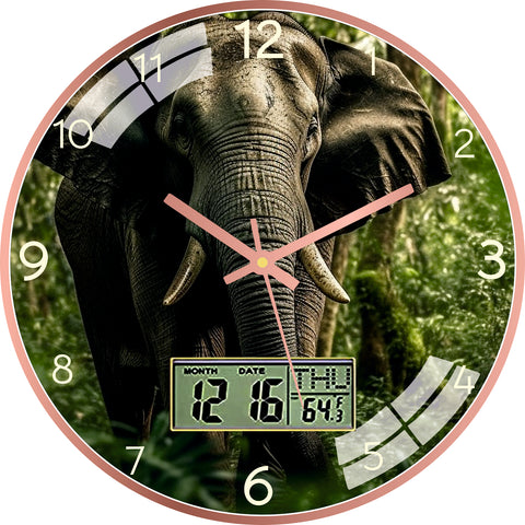 Forest Elephant Wall Clock