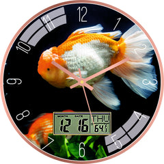 Two Gold Fish Wall Clock