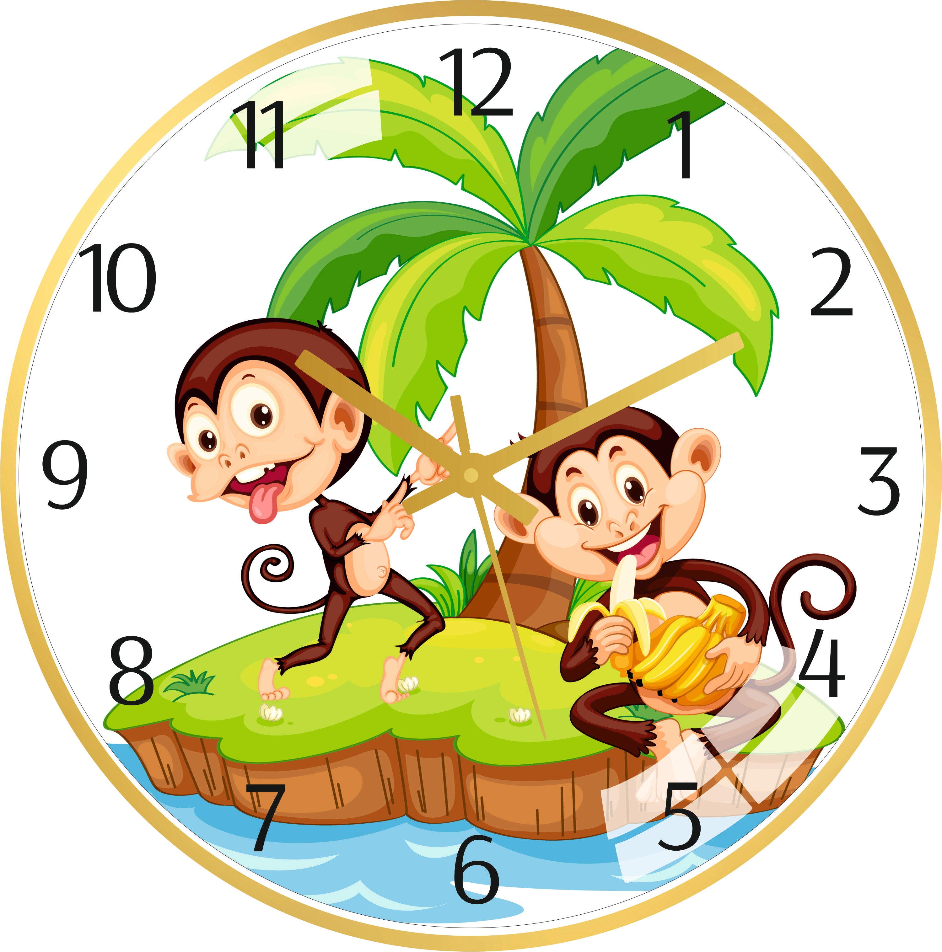 Cartoon Monkey Wall Clock