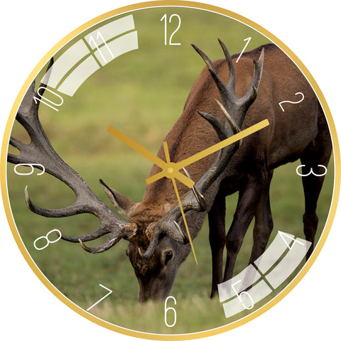 Forest Red Deer Wall Clock
