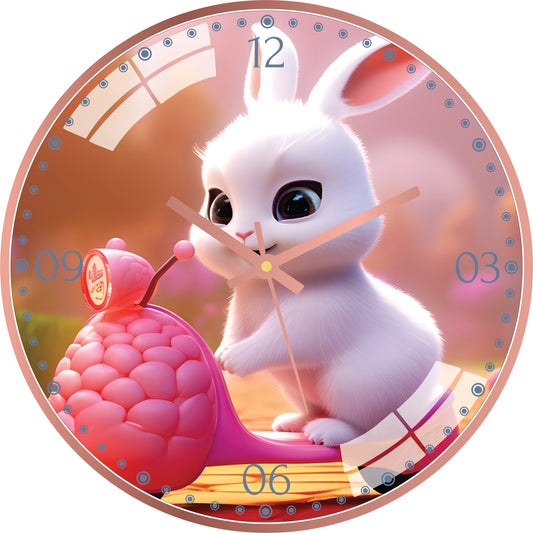 Rabbit on Scooter  Wall Clock