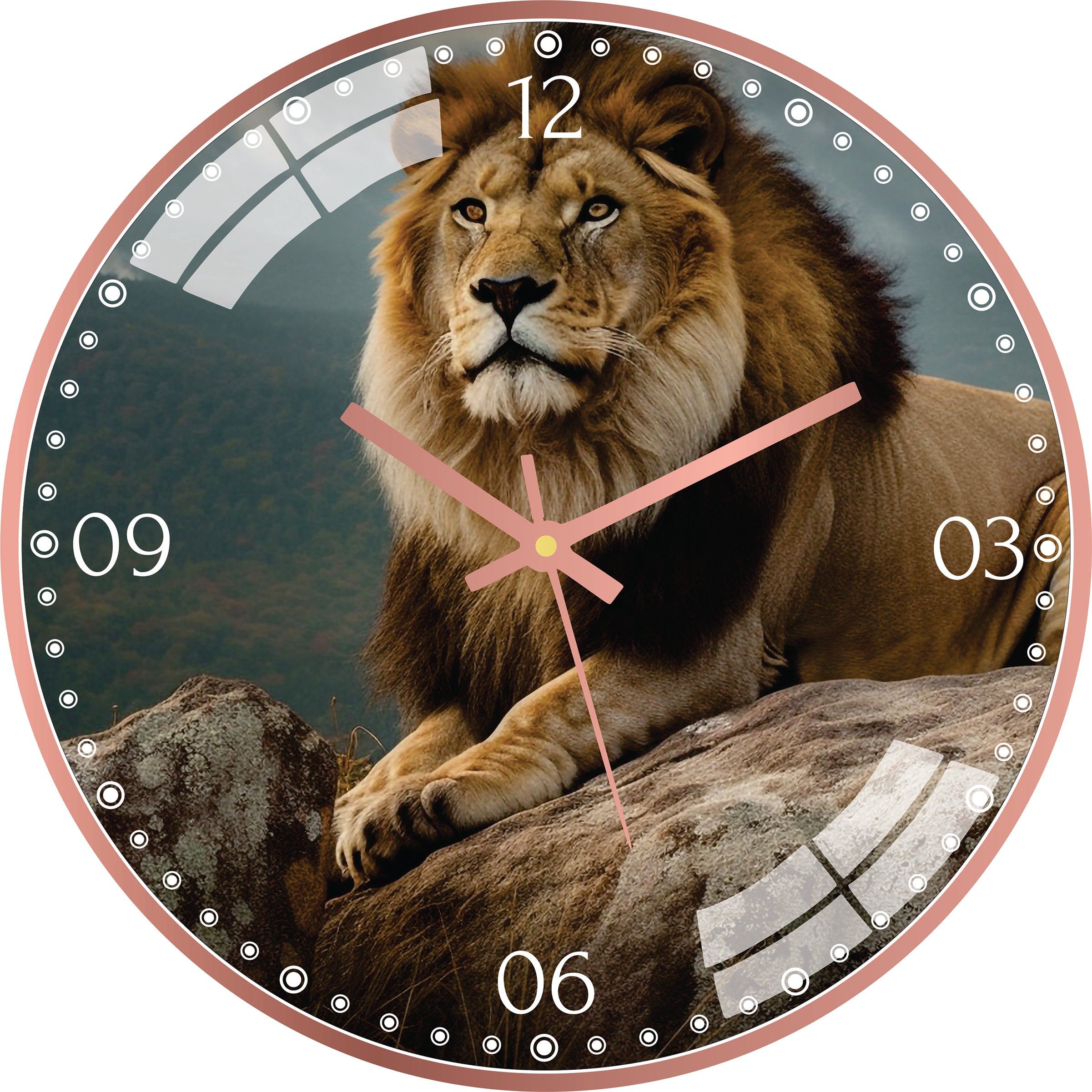 African Lion Wall Clock