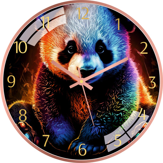 Neon Panda Wall Clock