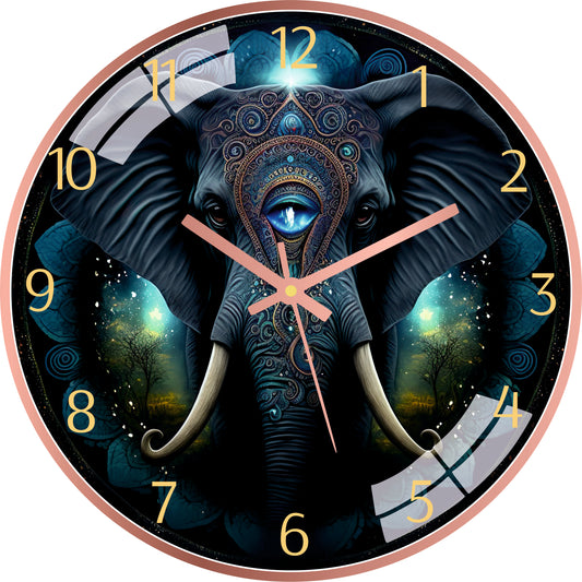Mystical Elephant Wall Clock