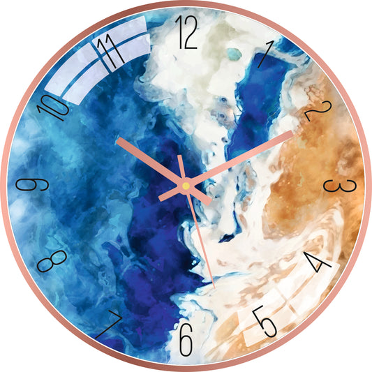 Blue Abstract Wall Clock