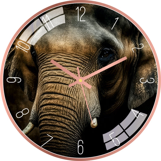 Asian Elephant Wall Clock